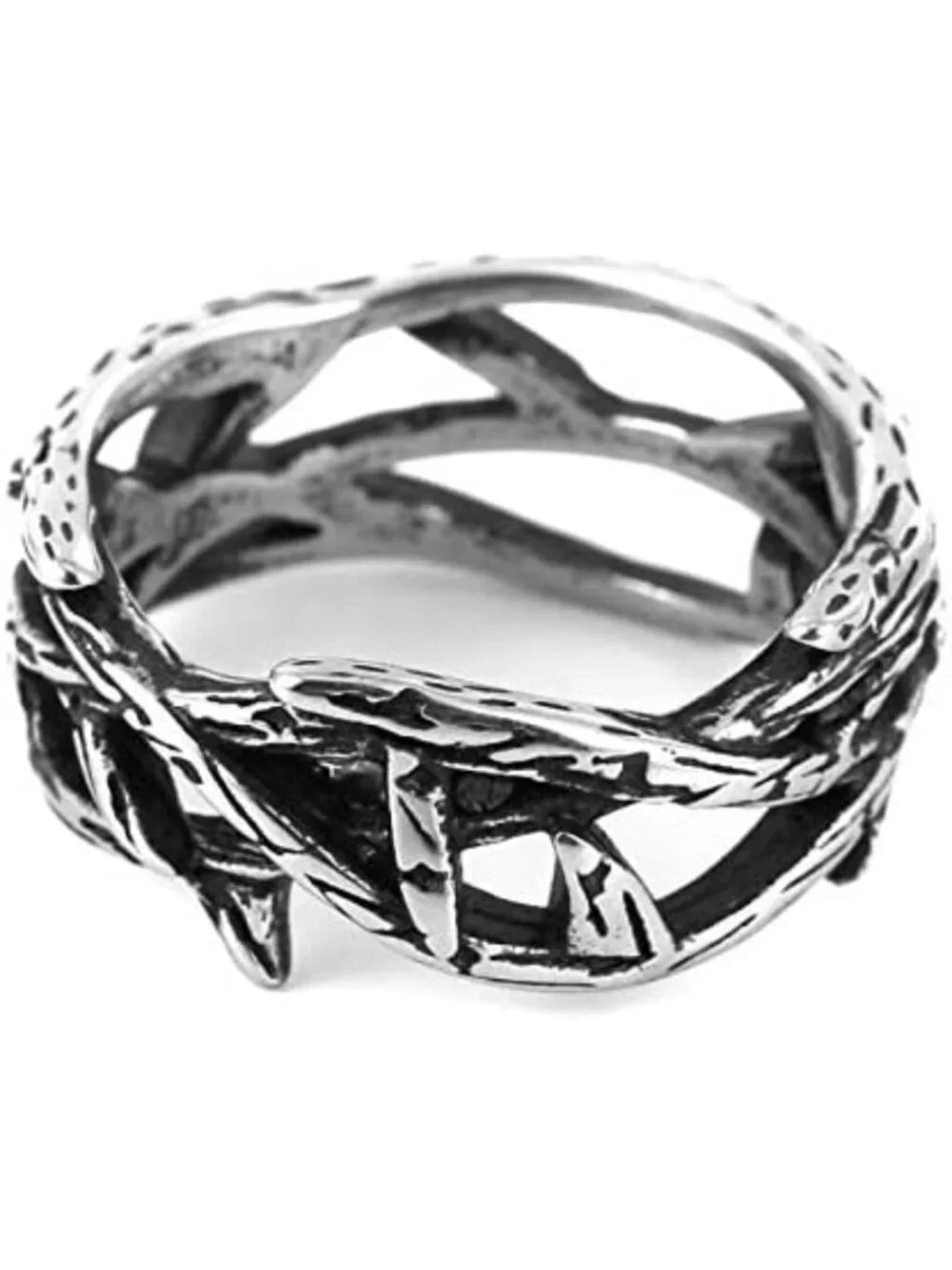 Men's Stainless Steel Jesus Crown of Thorns Pinky Ring - Faith-Inspired Jewelry